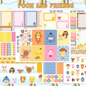 Kit de pegatinas para planificador de Pooh y sus amigos