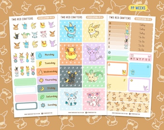 Eeveelution Planner Sticker Kit || Hobonichi Weeks Printpression Weeks