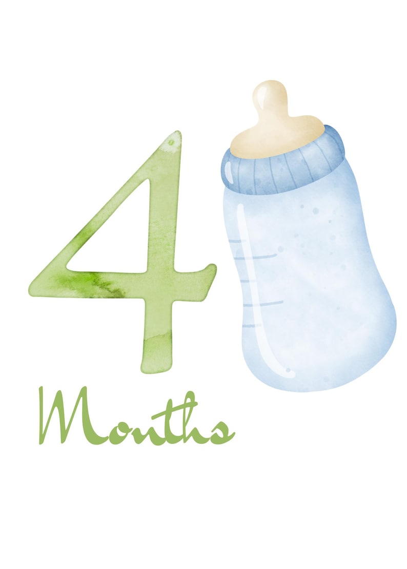 Watercolor Baby Milestone Cards: Linen Cardstock, Newborn Photo Props image 5