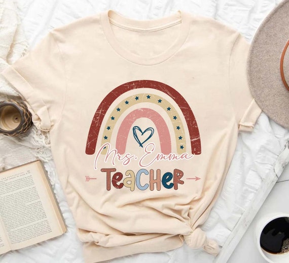 Custom Teacher Rainbow Shirt Teacher Shirt Teacher | Etsy