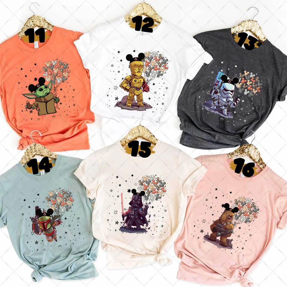 Discover Disney Star Wars Characters Balloon Disney Vacation Matching T-Shirt