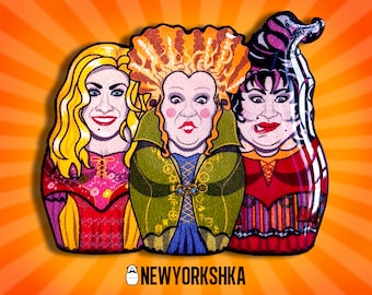 Hocus Pocus Sanderson Sisters Dolls Pin ....and Magnet ....and Masksessories  Halloween Winifred Sarah Mary