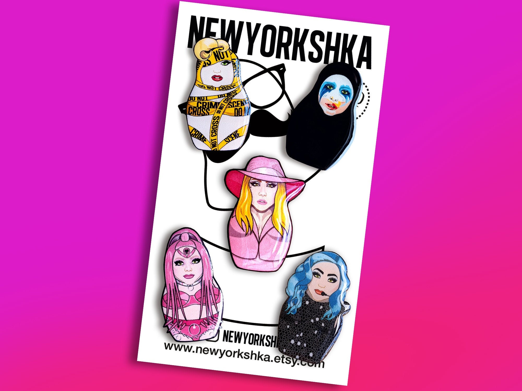 Lady Gaga Ultimate Collection Mini Dolls - Handmade Pin Badges