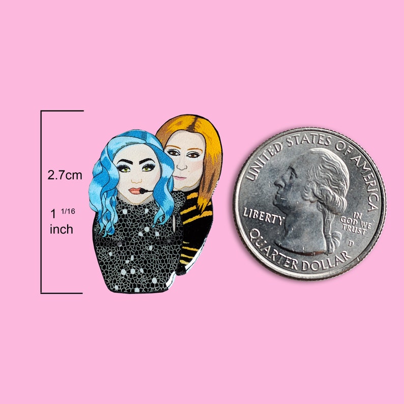 Celine Dion Lady Gaga Dolls Pin Pin Badge Fridge Magnet Needle Minder Mini 2.7cm