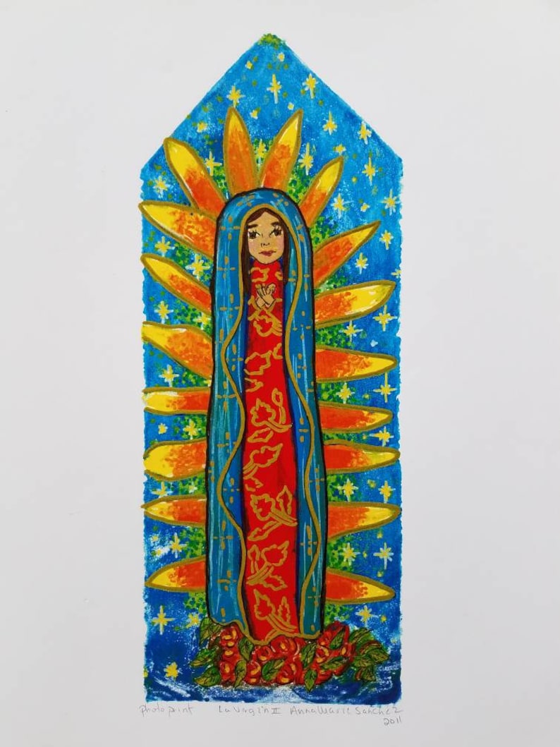 Christmas, La Virgin II, print, geclee, photo print, Anna Marie Sanchez Varela, Mexican American artist. Religious icon. image 1