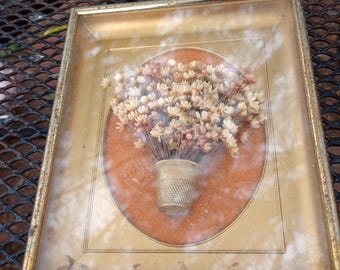 Wall art, frame artwork, Dry flowers bubble glass frame