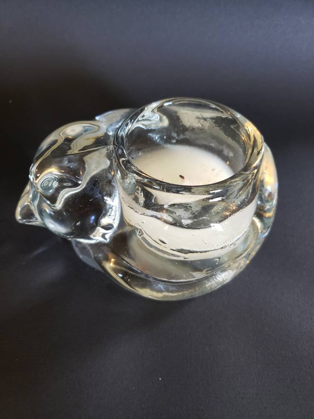 Avon Glass Cat Candle Holder Etsy
