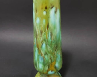 Green marble ceramic vase mark Kathryn kitten