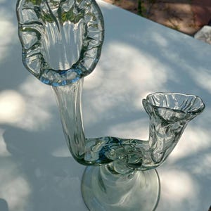 Light Green Glass Double Vase