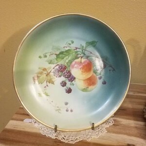 CT ALT Wasser Germany, porcelain plate, grapes, apples