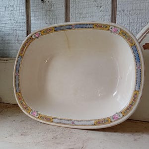 Carrolton China Rectangle ceramic, stoneware, or a porcelain rectangle platter.
