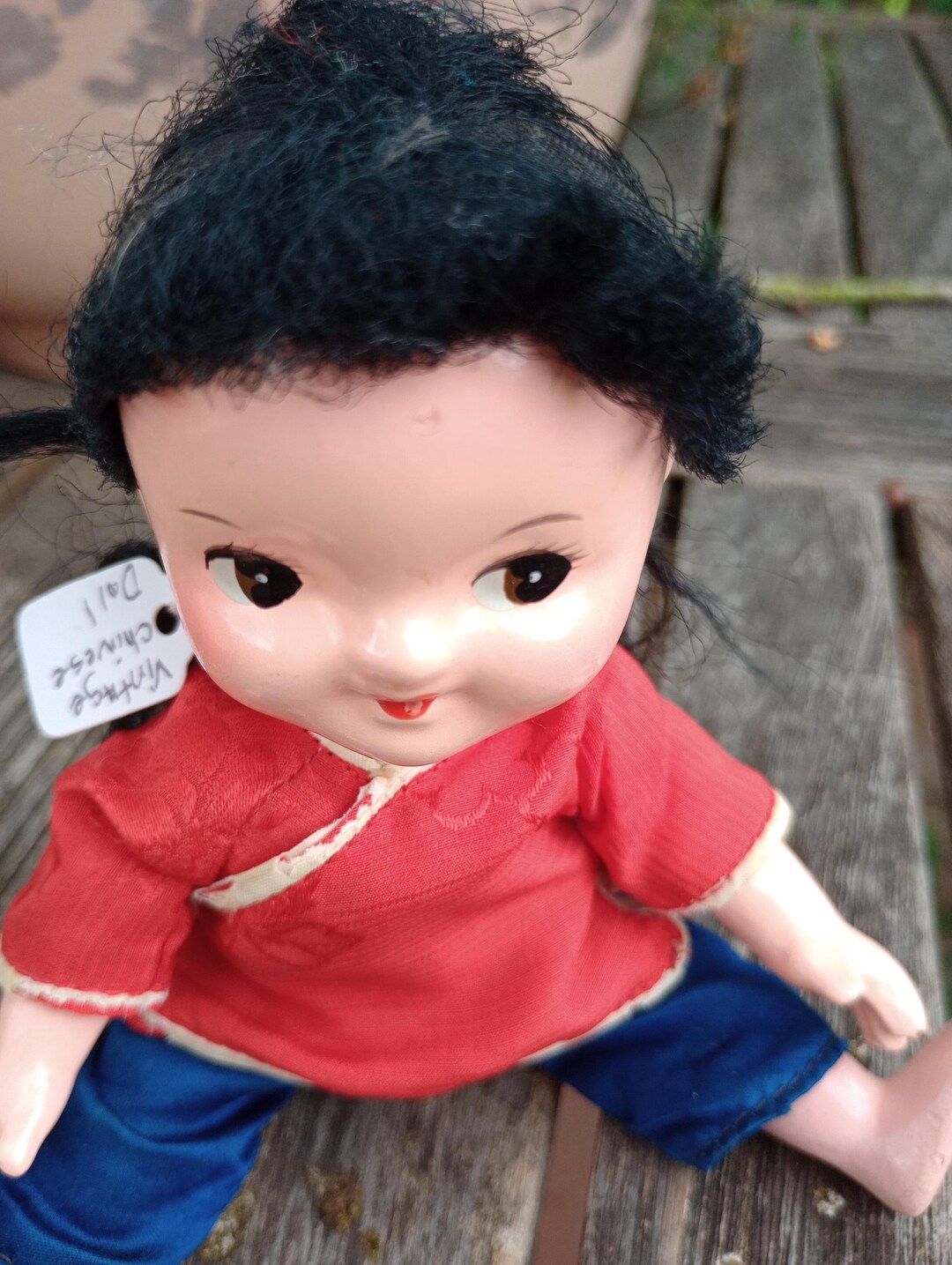 Movable Doll Doll, Japanese Elastic Movable Arm Legs Head Doll With Black Hair Red ...