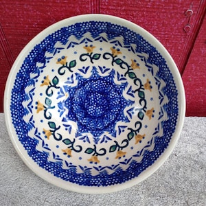 Christmas, Polish ceramic Bowl with Christmas Trees