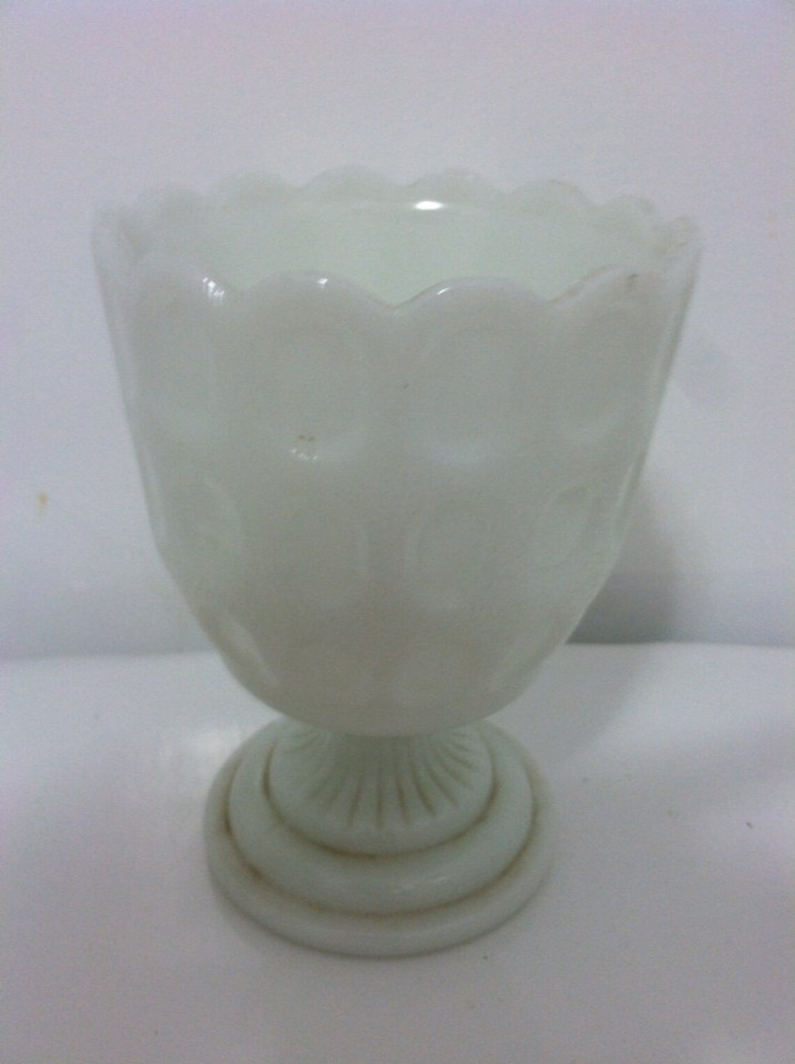 Milk Glass Compote Planter Vase Etsy
