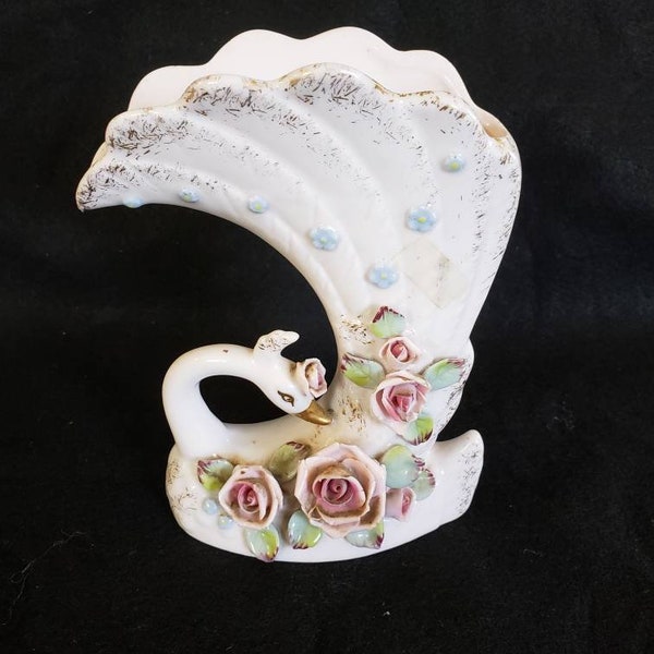 Napco ceramic pink glaze swan S47B mark, Japan, Japanese