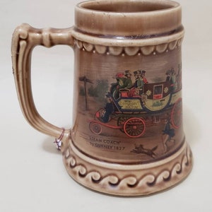 McCoy Steam Coach 1827 Stein ceramic Mug  by Gurney