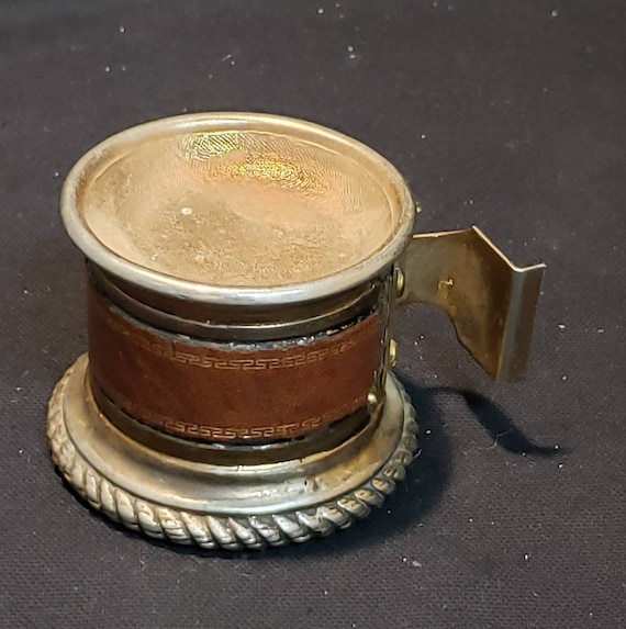 Old Crest USA Decorative Brass Metal Letter Stamp Dispenser, or Roll Stamp  Holder Dispenser. Lid and Jar Holder 