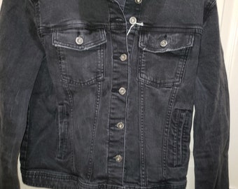 Arizona black denim jean jacket male or female adult size, unisex Jacket