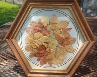 Wall art, frame work, Piece by bulgarian Artex Society hand made of wild flowers wall plaque