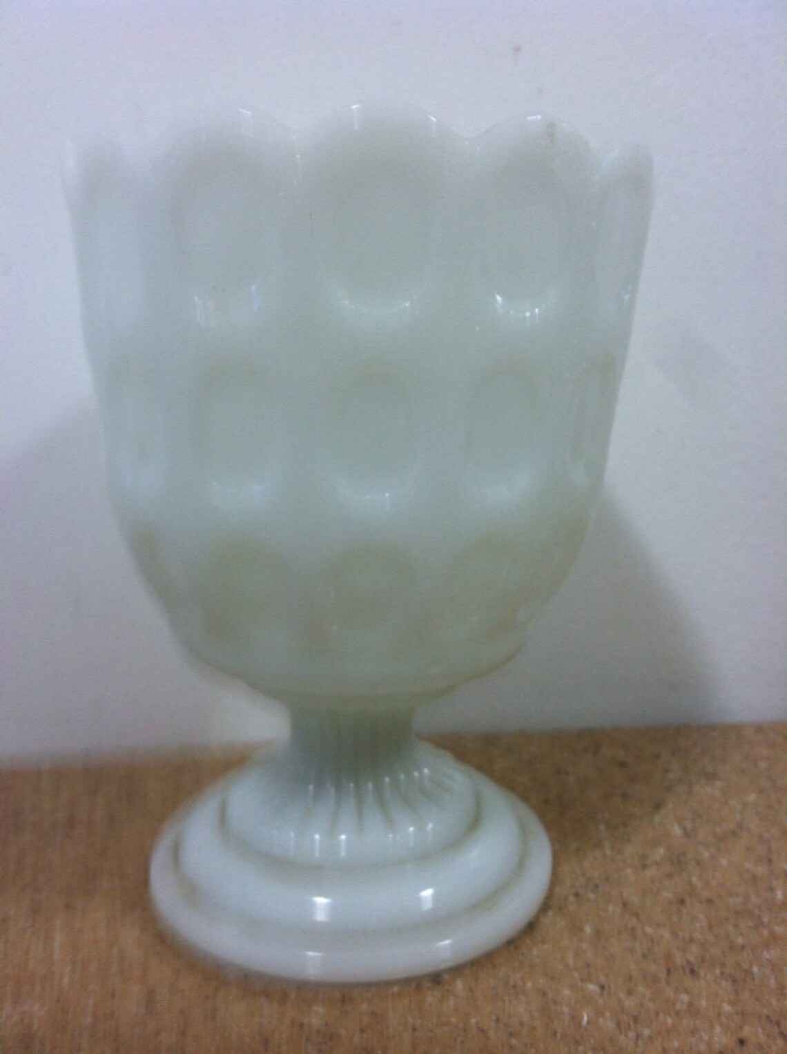 Milk Glass Compote Planter Vase Etsy