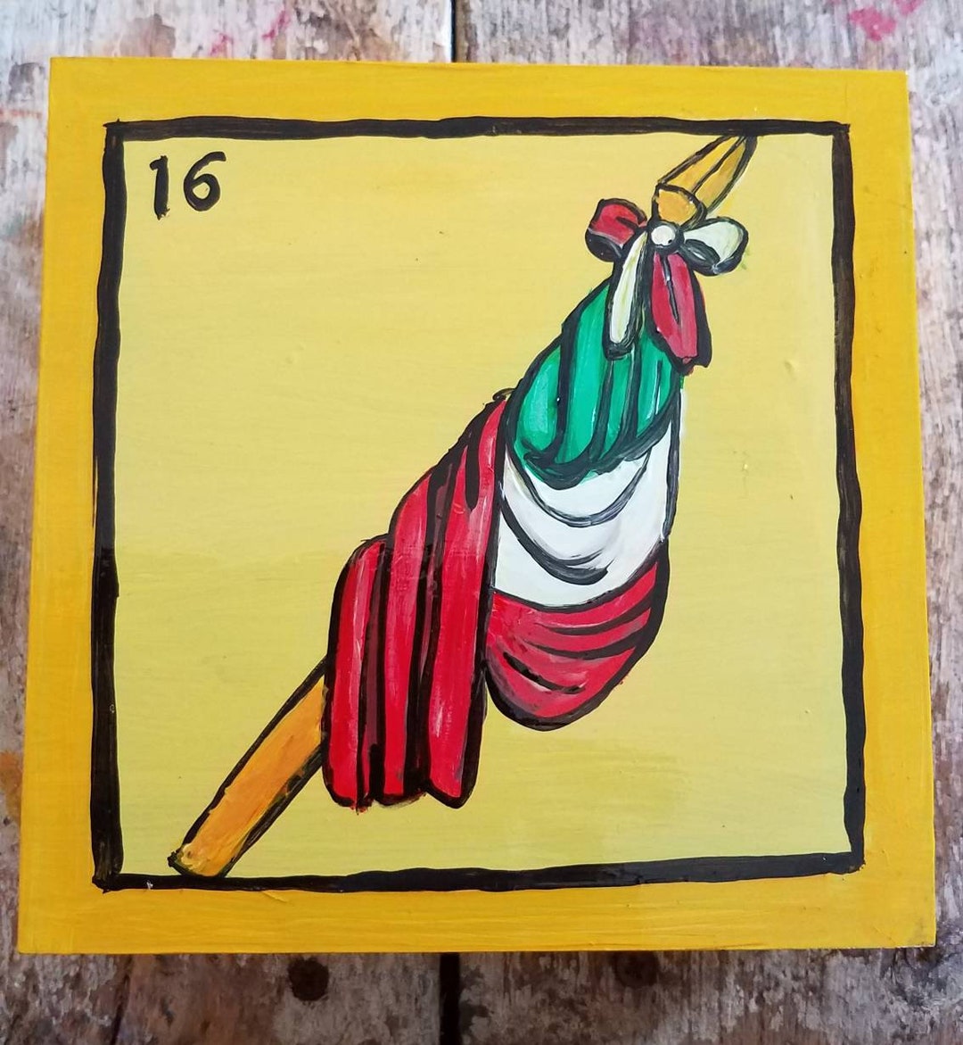 Loteria La Bandera Flag Mexican Flag Mexican Bingo Etsy