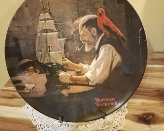 Knowles The Oldest Name In American Fine China 1854, The Ship Builder, Norman Rockwell, 1980, Porcelain Plate. Plate no 9312x.