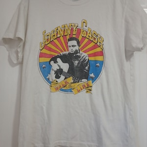 Johnny cash, country music singer, white t shirt, walk the line, brand day dreamer t-shirt, small