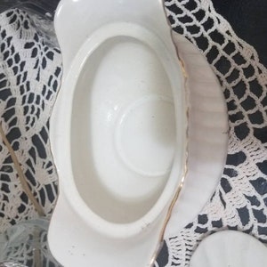 Mauve rose ceramic two handle lidded sugar bowl, cream bowl, image 7
