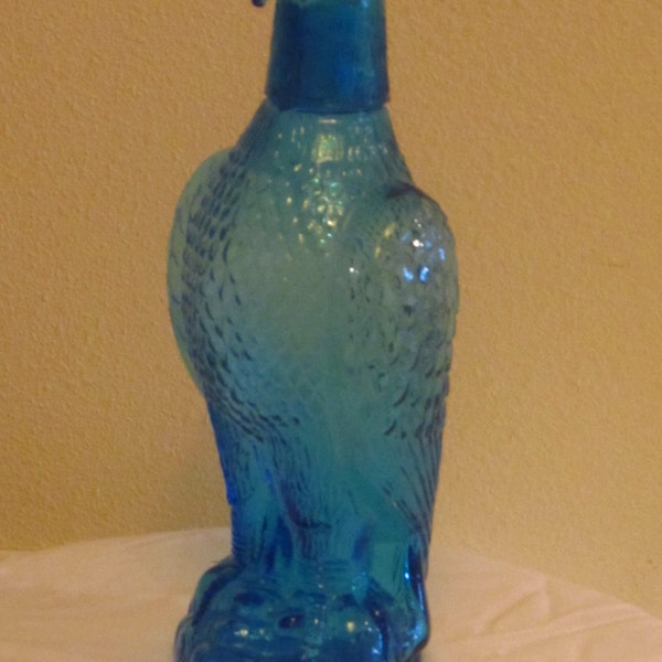Eagle Blue Glass Bottle