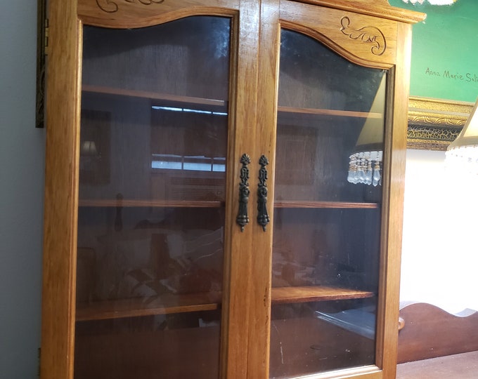 Vintage Wooden Wall Display Case Glass Door Shadow Box Etsy