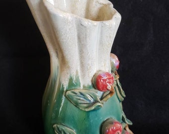 Ceramic vase,, Berry Vase, mojalica, handbuilt, pottery, ceramic, Asian pottery, European pottery, French pottery compodimonte style