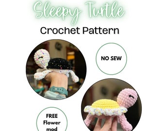 Crochet Flower Turtle Pattern - Crochet Turtle Pattern - Sleepy Turtle - Turtle Stuffed Animal Crochet Turtle - Sunflower Turtle