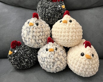 Crochet chicken, chicken plushie, farmhouse chicken, handmade chicken, crochet farm animals, chicks, cute chicken plush, crochet rooster