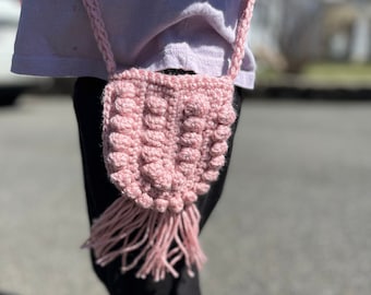 Pink crossbody bag, fringe crossbody, boho purse, boho bag, toddler purse, shoulder bag, hippie bag, boho crossbody, Fringe purse crossbody