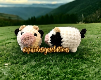 Crochet cow, cow plushie, farmhouse cow, handmade cow, farmhouse decor, crochet farm animals, baby cow, cow plush, mini crochet cow,