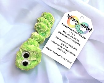 Worry worm, worry pet, crochet worry worm, fidget toy, sensory fidget, worry doll, sensory toy, sensory pal, worry buddy, worm stuffies