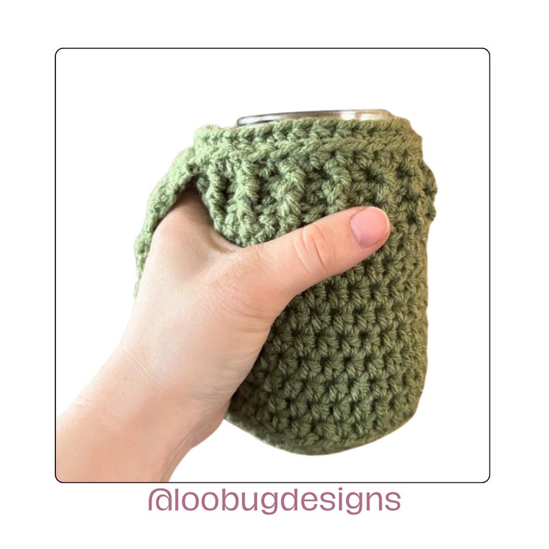 Ice coffee cozy with handle, ice coffee cozy crochet pattern, coffee cozy with handle pattern, iced coffee cozy, ice coffee cup sleeve image 6