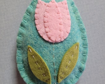 Tulips Easter Eggs, Felt Easter Eggs,Tulip Easter Ornaments, Spring Ornaments Tulips