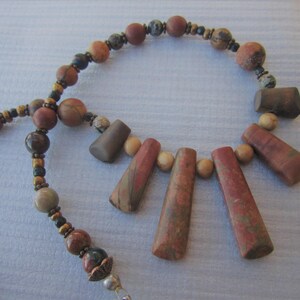 Picasso Jasper healing gemstone bib style  necklace