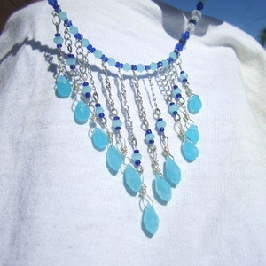 Swarovski sky blue opaque Crystal Choker set...Simply  elegant