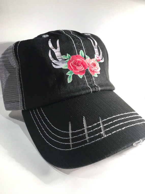 Items similar to Bohemian antler trucker hat on Etsy