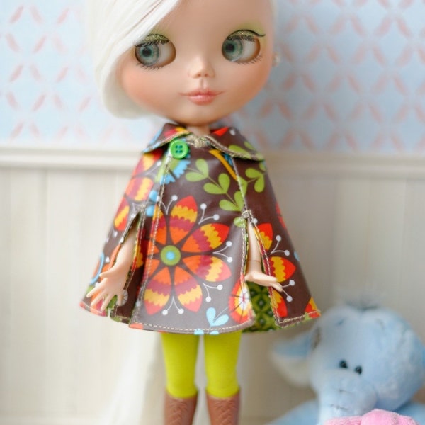 Blythe retro coat cape, also fits pure neemo bodies size S and M