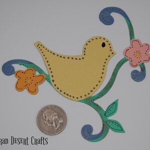 Set of 4 Birds On Vines Die Cuts, Bird Die Cuts, Birds, Paper Die Cuts, Embellished Die Cuts, Paper Crafting, Card Making, Scrapbooking