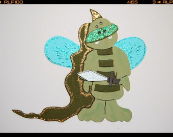 Embellished Dragon with Blue Wings Die Cut, Die Cuts, Paper Die Cuts, Paper Crafting, Card Making, Scrapbooking, Dragon