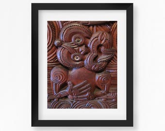 Maori Tiki zdjęcie Print, Waitangi, Nowa Zelandia