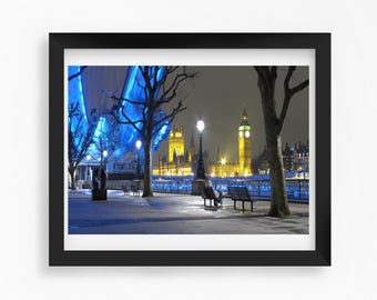 Londen's South Bank foto's afdrukken met de Big Ben en London Eye