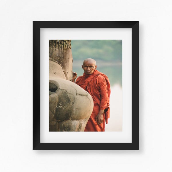 Monk at Angkor Wat, Cambodia photo print