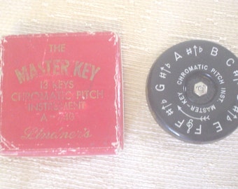 Vintage Lindner's Master Key 13 Keys Chromatic Pitch Instrument A-440 Music Teacher's Pitch Key