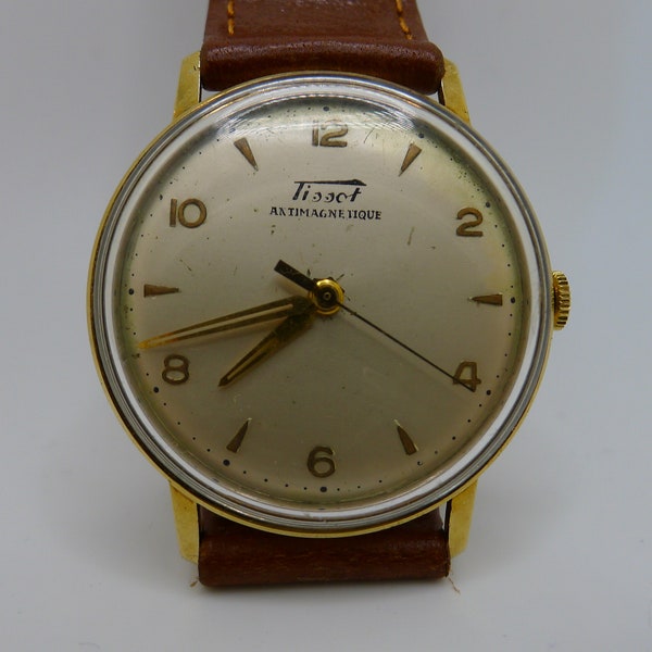 Vintage Tissot 14k gouden antimagnetique mechanisch horloge