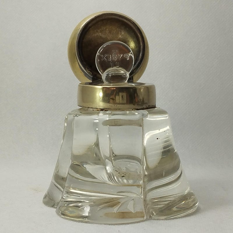 Old Glass Inkwell - Etsy